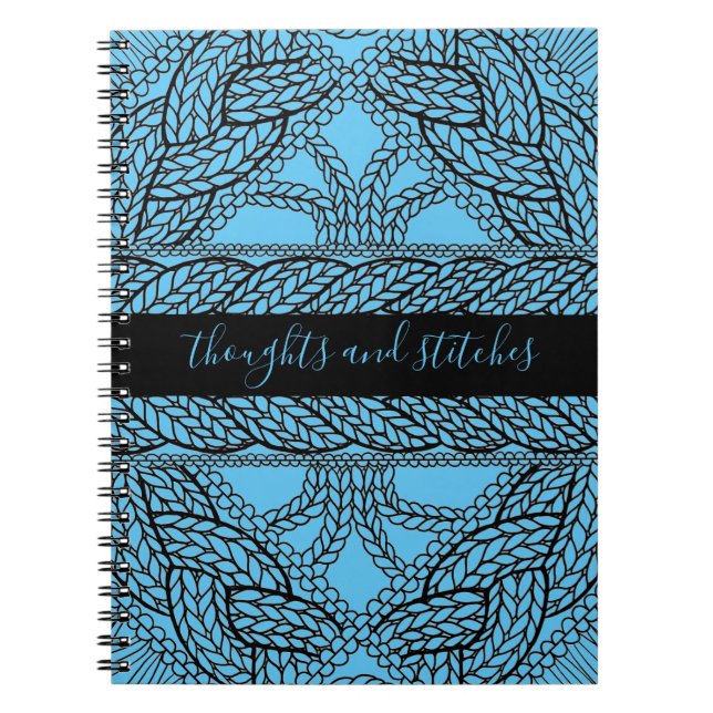 BLUE CABLE KNIT 6.5x8.75 Notebook + Text II (Front)