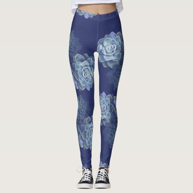 Blue Cactus Female Leggings (Front)