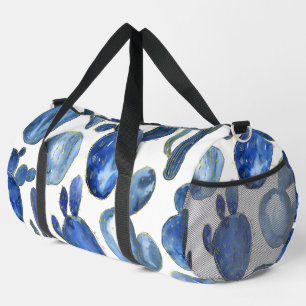 Blue Cactus Gold White Desert Fun Duffle Bag