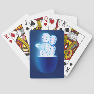 Blue cactus playing cards