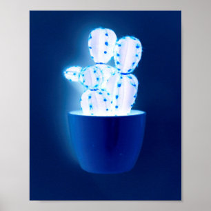 Blue cactus poster