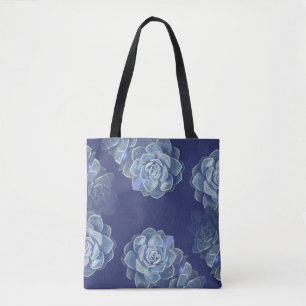 Blue Cactus Tote Bag