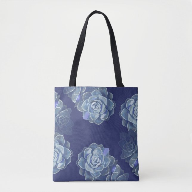 Blue Cactus Tote Bag (Front)