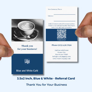 Blue Café Custom Image Thank You Referral Card