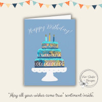 Blue Cake "Happy Birthday"