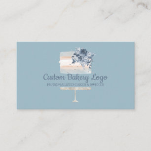Blue Cake Party Bakery Business Card
