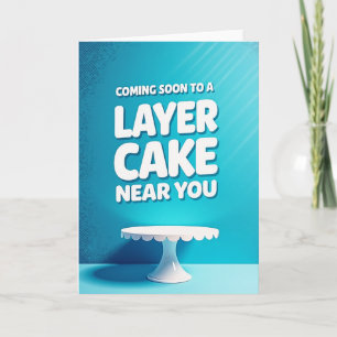 Blue Cake Stand Birthday Card