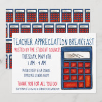 Blue Calculator School Math Teacher Appreciation