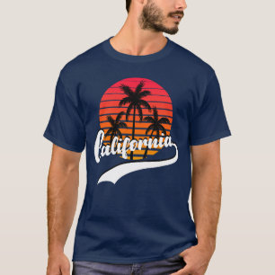 Blue California Summer Retro Sunset Men's T-Shirt