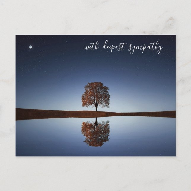 Blue Calm Water Tree of Life Deepest Sympathy Postcard (Front)