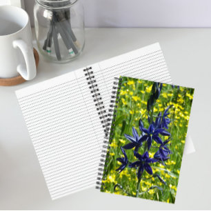 Blue Camas and Yellow Wildflowers Floral Notebook