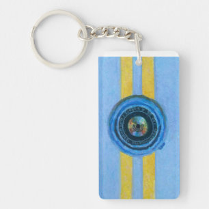 Blue Camera Key Ring