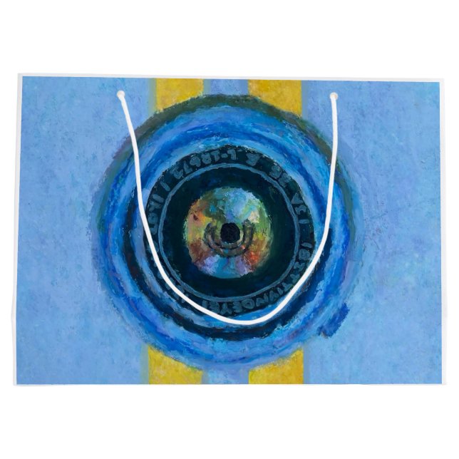 Blue Camera Large Gift Bag (Back)