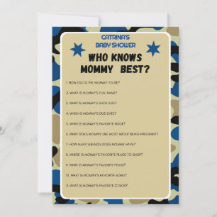 Blue Camo Baby Shower - Editable Name, 5x7 Invitation