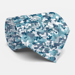 Blue Camo camouflage pattern in navy tones Tie