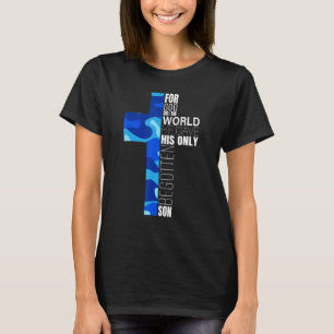 Blue Camo Christian Catholic John 316 Verse Men Bo T-Shirt