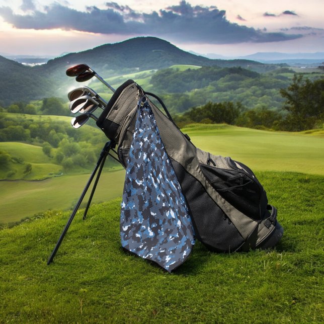 blue camo golf towel (golf towel)