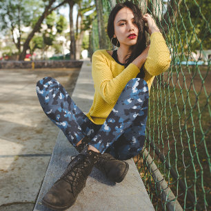blue camo leggings