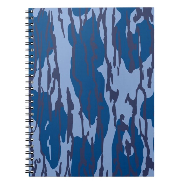 Blue Camo Military Pattern Blue Camouflage Notebook (Front)