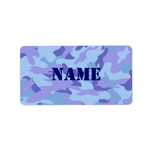 Blue Camo Name Label Sticker