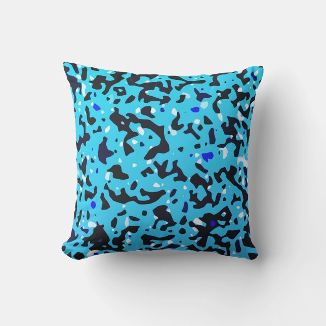 Blue Camo Pattern Cushion (Front)