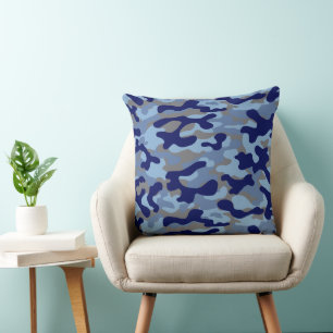 Blue Camo Pattern Cushion