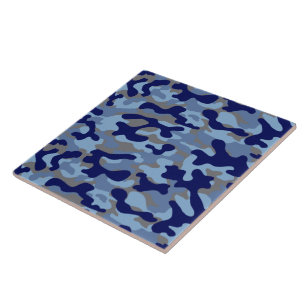 Blue Camo Pattern  Tile