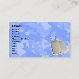 Blue Camo w/Dog Tags Business Card