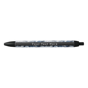 Blue Camo, Winter Camo, Snow Camouflage, Military Black Ink Pen