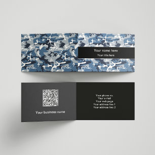 Blue Camo, Winter Camo, Snow Camouflage, Military Business Card