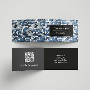 Blue Camo, Winter Camo, Snow Camouflage, Military Business Card
