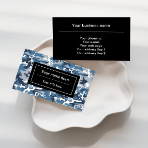 Blue Camo, Winter Camo, Snow Camouflage, Military Business Card