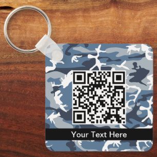 Blue Camo, Winter Camo, Snow Camouflage, Military Key Ring