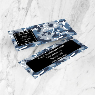 Blue Camo, Winter Camo, Snow Camouflage, Military Mini Business Card