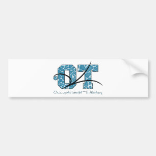 Blue Camo with scroll Bumper Sticker