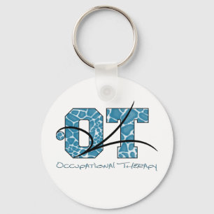 Blue Camo with scroll Key Ring