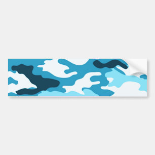 Blue camouflage bumper sticker