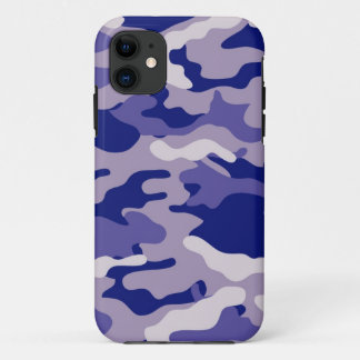 Blue Camouflage Camo texture iPhone 11 Case