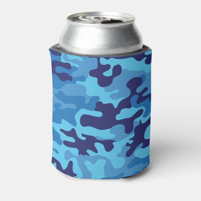 Blue Camouflage Can Cooler (Can Back)