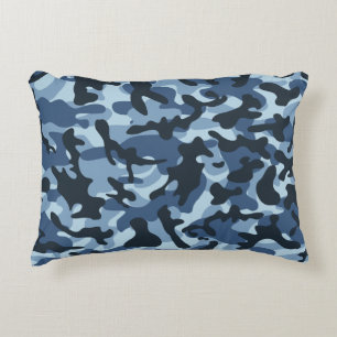 Blue Camouflage Decorative Cushion