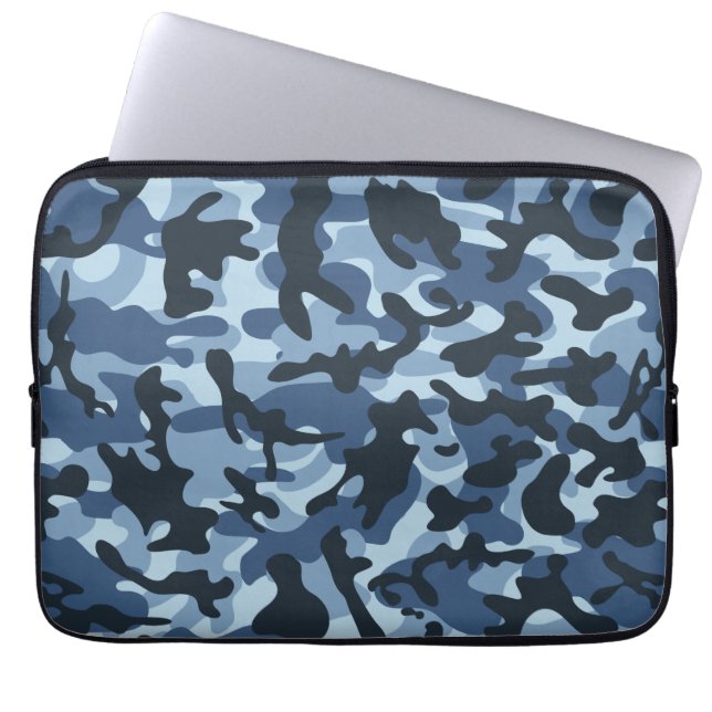 Blue Camouflage   Laptop Sleeve (Front)
