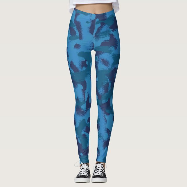 blue camouflage leggings (Front)