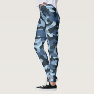 Blue Camouflage  Leggings