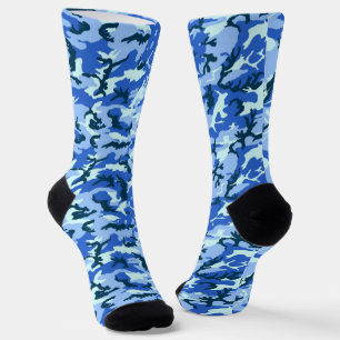 Blue Camouflage Military Pattern Socks