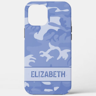 Blue Camouflage Monogram iPhone 12 Pro Max Case