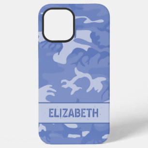 Blue Camouflage Monogram iPhone 12 Pro Max Case