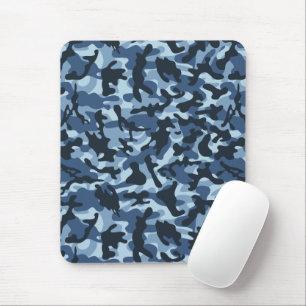 Blue Camouflage  Mouse Pad