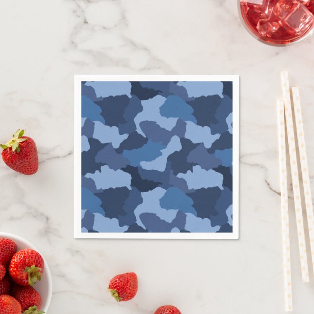 Blue Camouflage Napkin (Insitu)