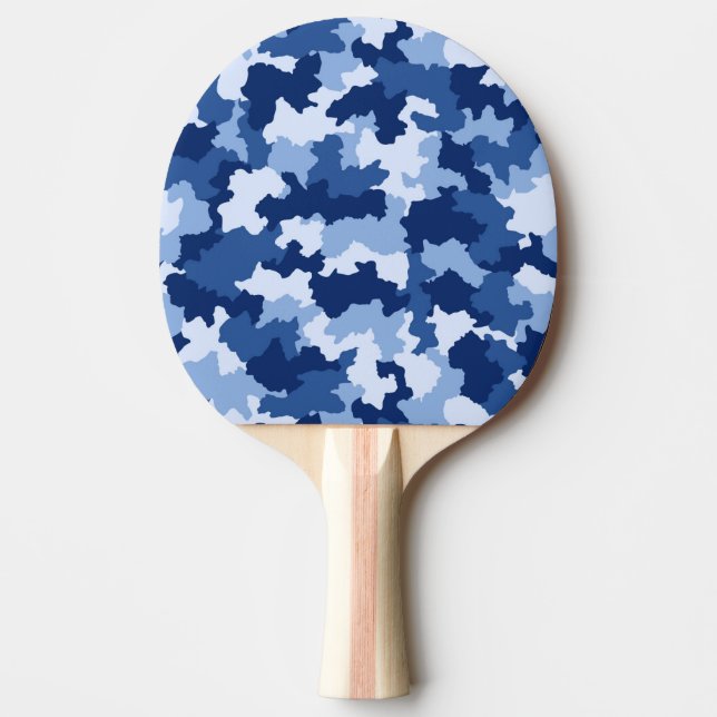 Blue Camouflage Pattern Ping Pong Paddle (Front)