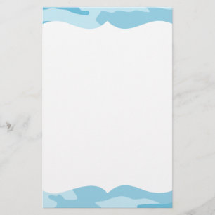 Blue Camouflage Pattern Stationery